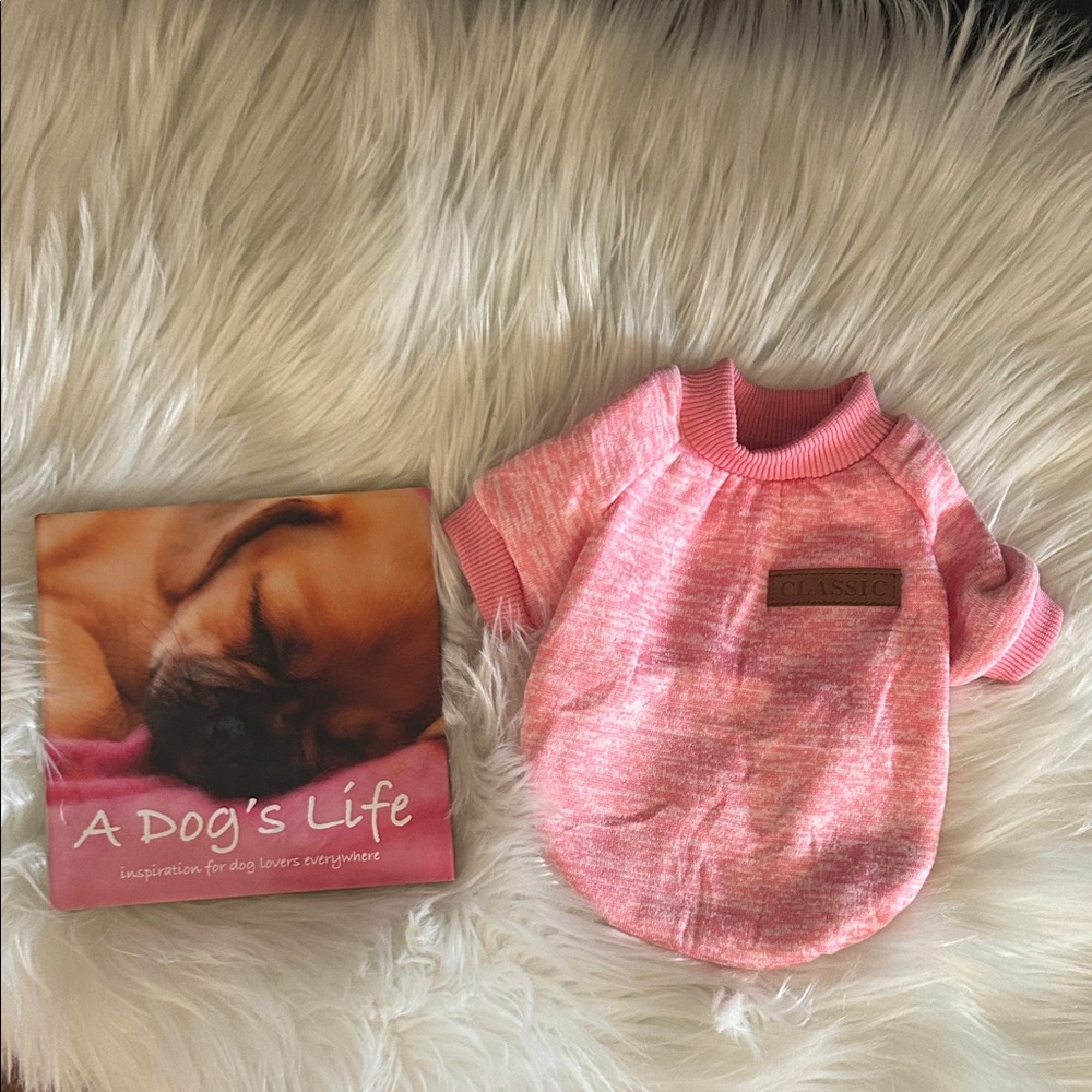 New Pink Dog Sweater And “A Dog’s Life” Book